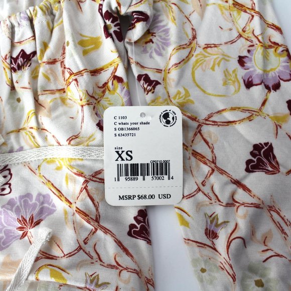 Free People Make It Easy Top in Whats Your Shade XS floral print long sleeve New - Picture 5 of 10